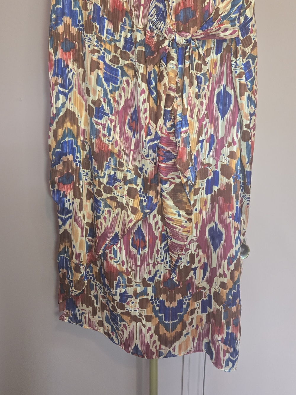 Vince Camuto Multicolor Pleated Midi Skirt in Blue, Pink, Brown, Cream